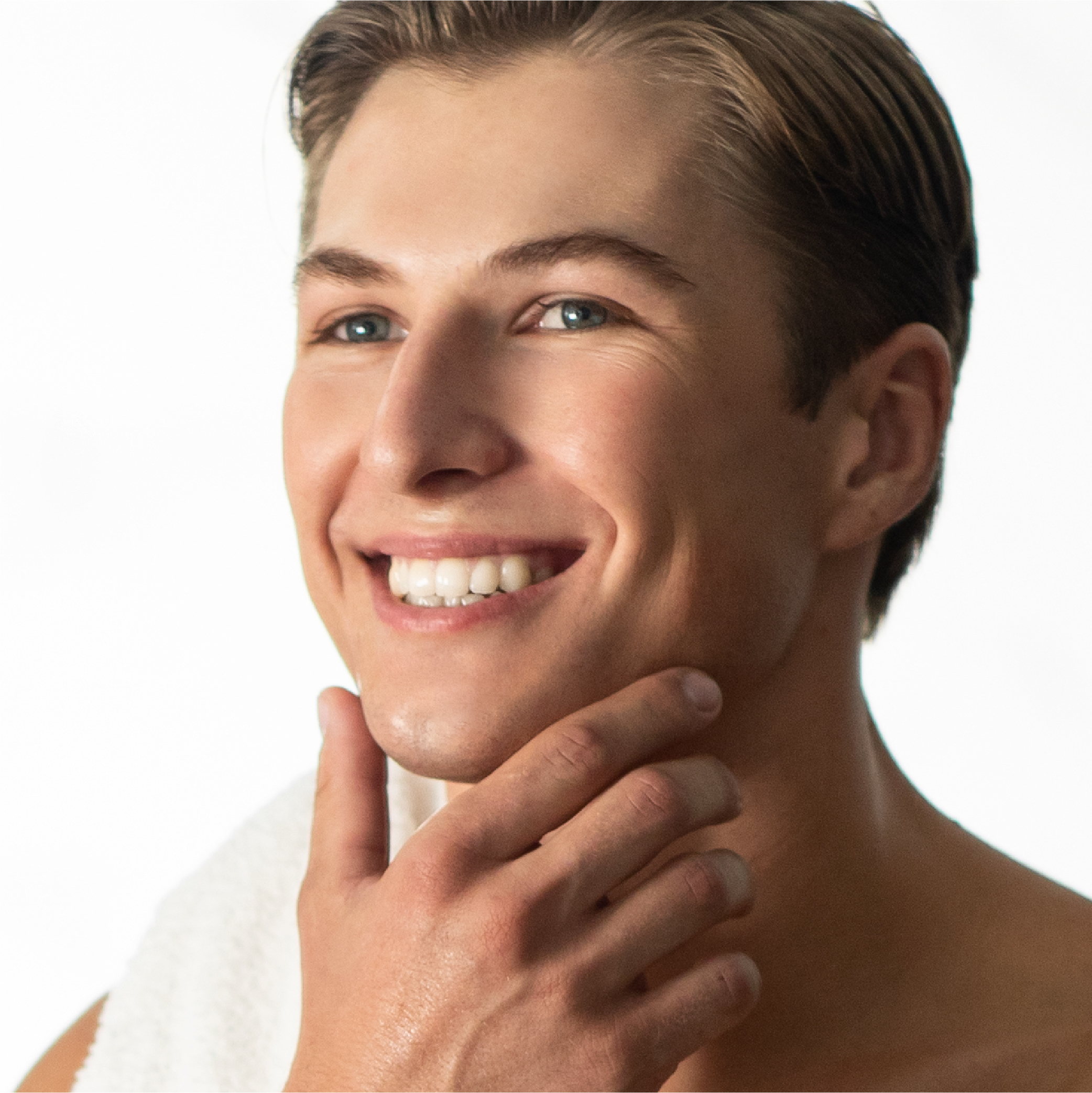 Volt Aftershave Volt After Shave and young man shaving